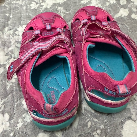 Stride Rite Pink and Teal Kids Sandals - Picture 2 of 9